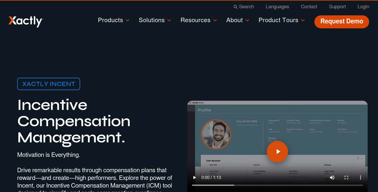 Xactly Incent product page